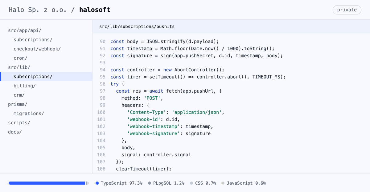 Code from the project: A subscription hub for several apps